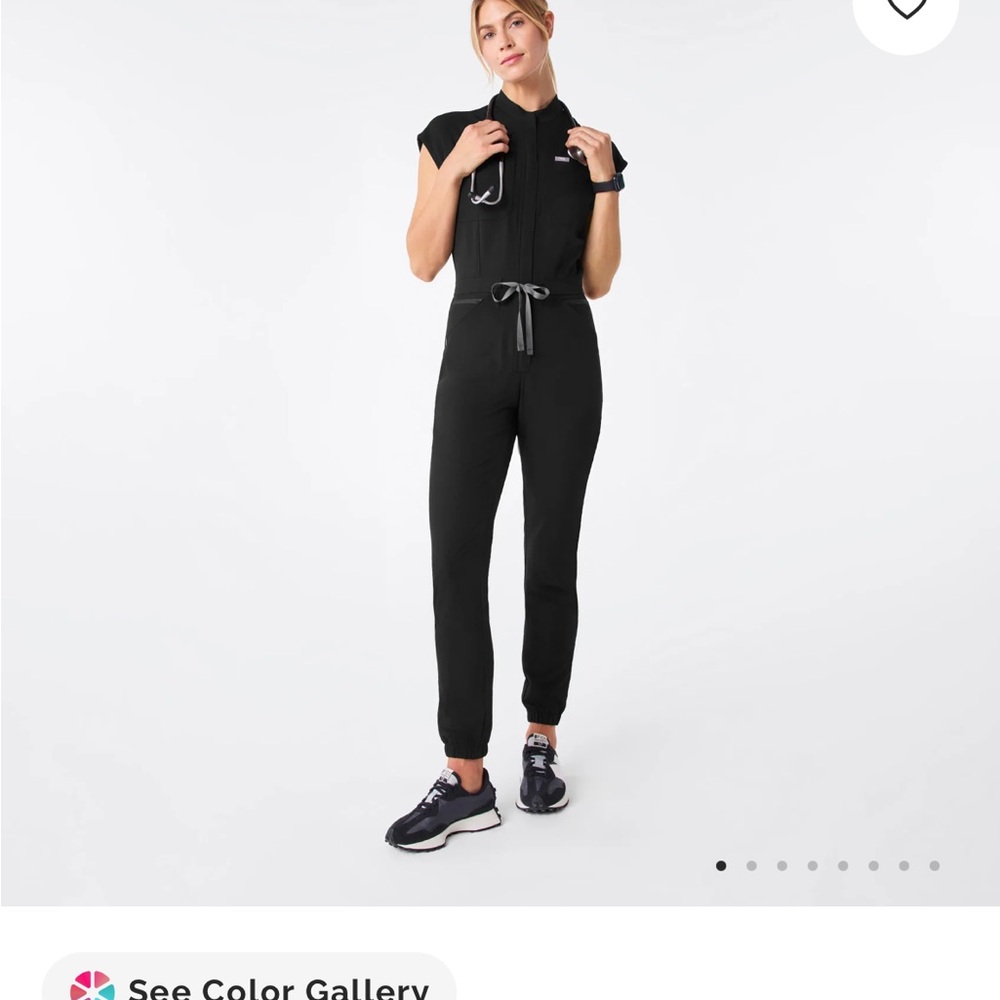FIGS Black Women's Rafaela Cargo Scrub Jumpsuit